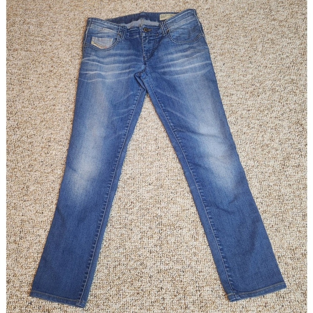 Diesel Grupee Super Slim Skinny Low Waist Jeans‎ Blue Wash Stretch Size 28